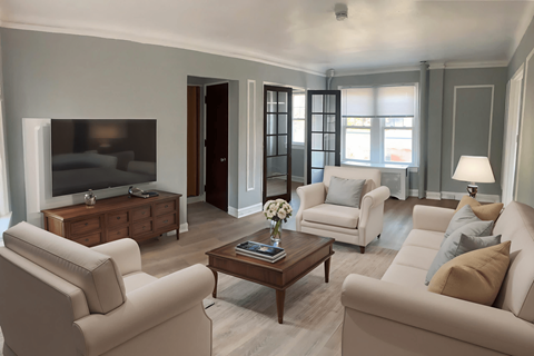 Floor plan for 1 bed, 1 bath, 700 sqft